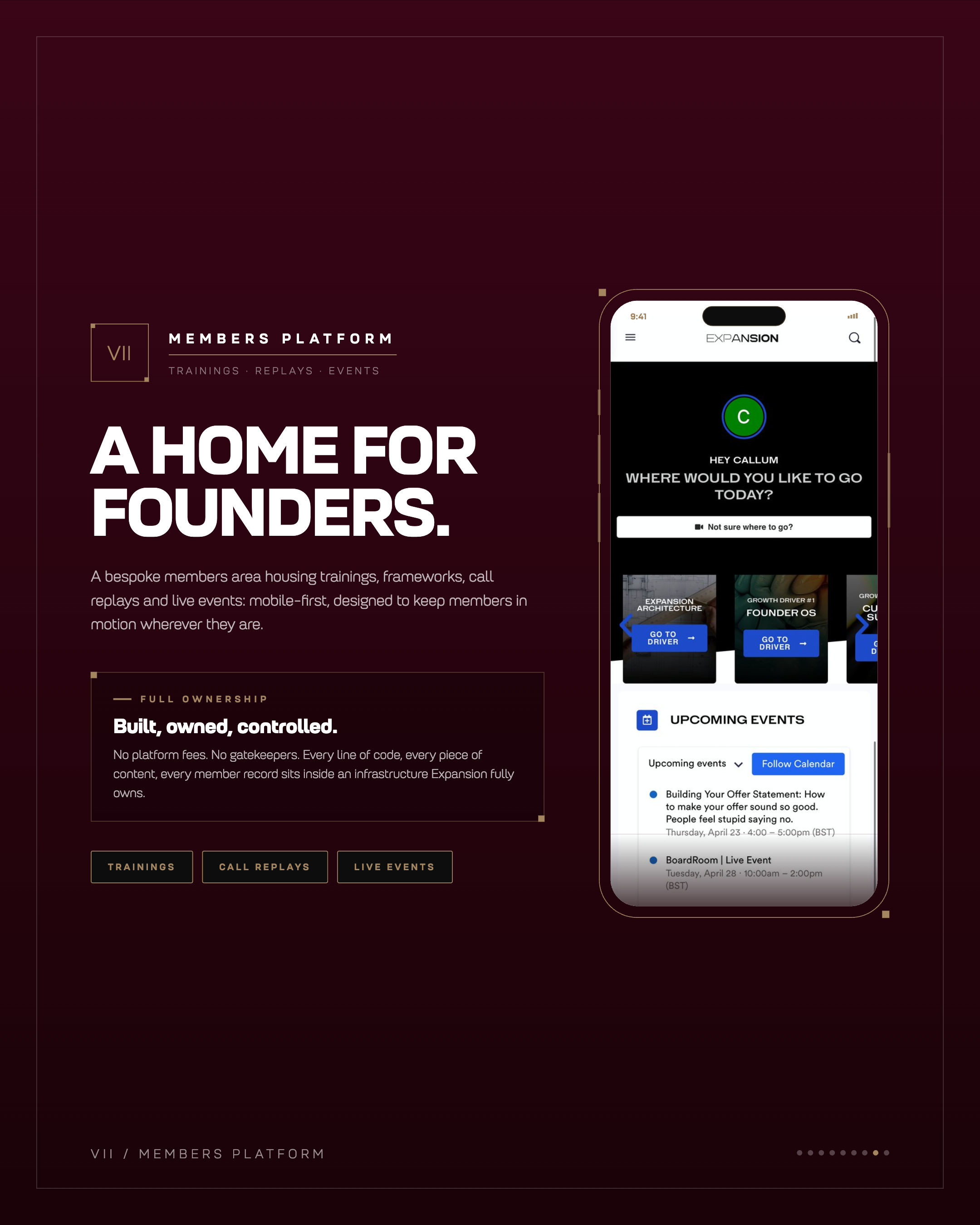 Expansion members platform